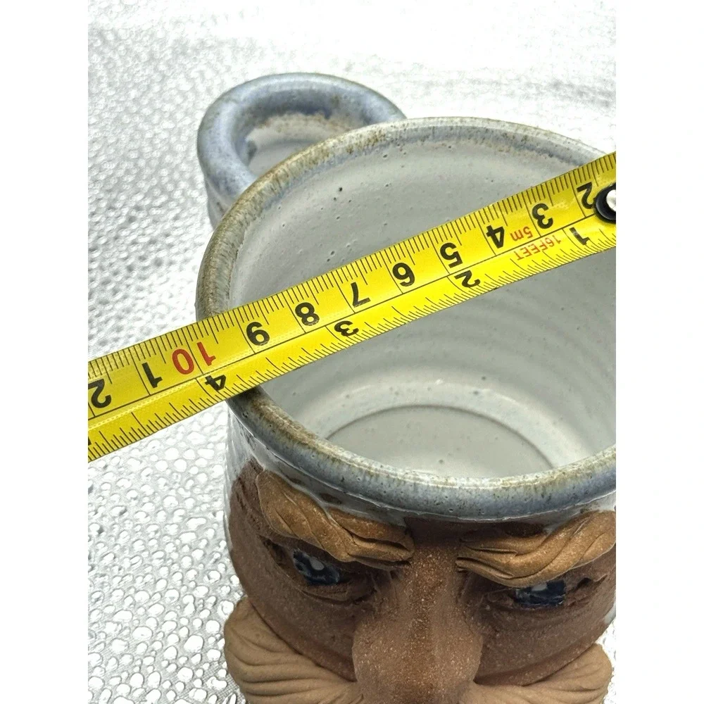 Vtg Face Mug Shaving Lather Cup Mustache Pottery Ceramic Art Park 99 Studio Sign